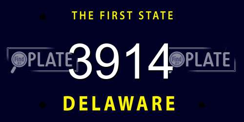 3914 Delaware License Plate