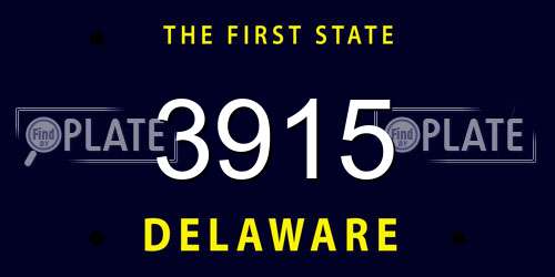 3915 Delaware License Plate