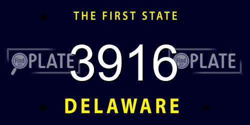 3916 Delaware License Plate