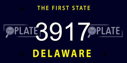 3917 Delaware License Plate