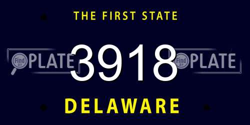 3918 Delaware License Plate