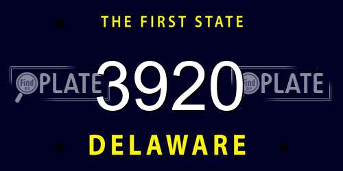 3920 Delaware License Plate