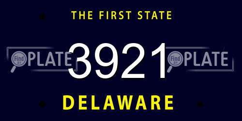 3921 Delaware License Plate