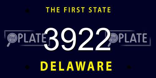 3922 Delaware License Plate