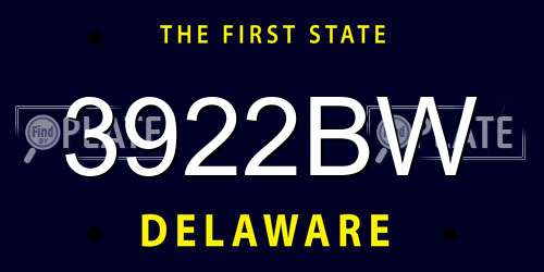 3922BW Delaware License Plate