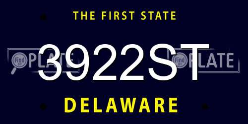 3922ST Delaware License Plate
