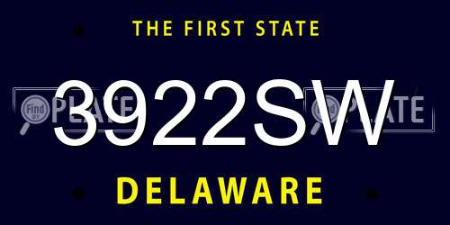 3922SW Delaware License Plate