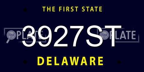 3927ST Delaware License Plate