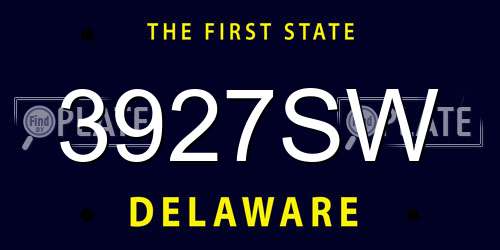 3927SW Delaware License Plate