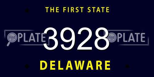 3928 Delaware License Plate