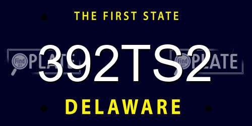 392TS2 Delaware License Plate