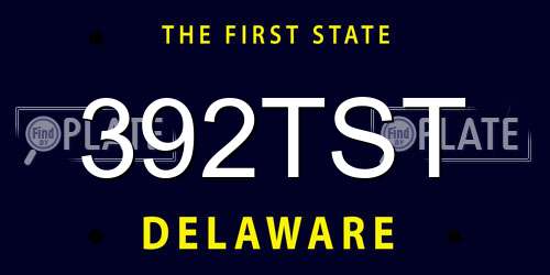 392TST Delaware License Plate