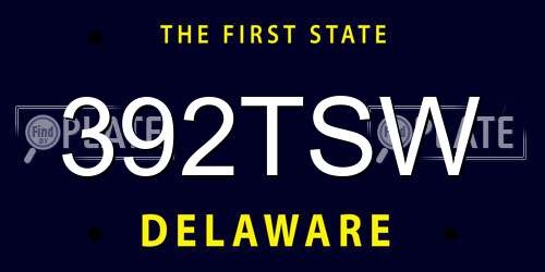 392TSW Delaware License Plate