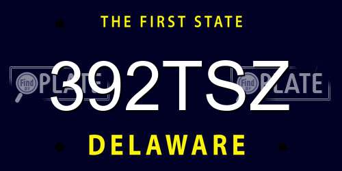 392TSZ Delaware License Plate