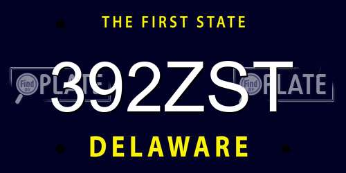 392ZST Delaware License Plate