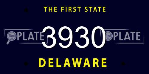 3930 Delaware License Plate