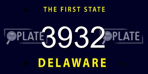 3932 Delaware License Plate