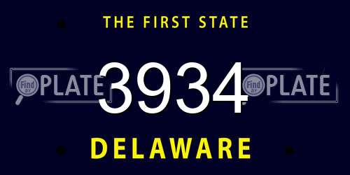 3934 Delaware License Plate