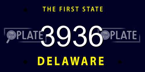 3936 Delaware License Plate
