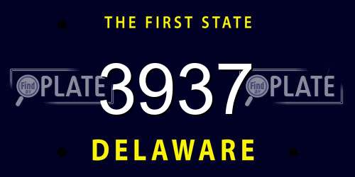 3937 Delaware License Plate