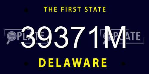 39371M Delaware License Plate