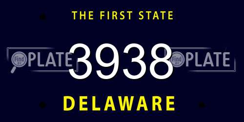 3938 Delaware License Plate