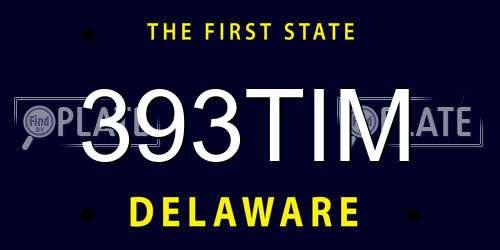393TIM Delaware License Plate