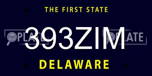 393ZIM Delaware License Plate