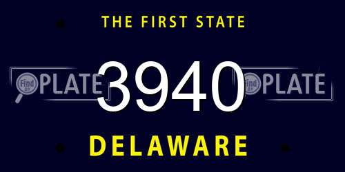 3940 Delaware License Plate
