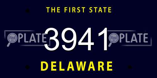 3941 Delaware License Plate