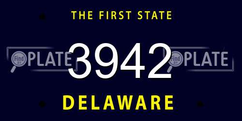 3942 Delaware License Plate