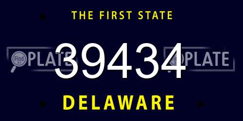 39434 Delaware License Plate