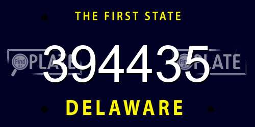 394435 Delaware License Plate