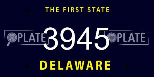 3945 Delaware License Plate