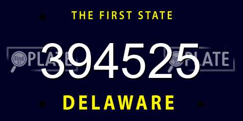 394525 Delaware License Plate