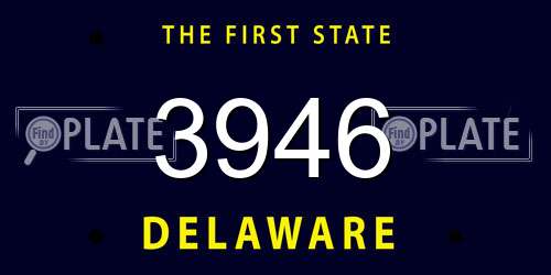 3946 Delaware License Plate