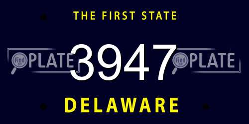3947 Delaware License Plate