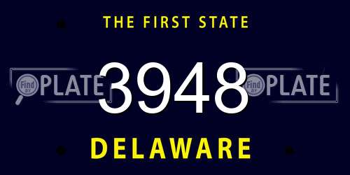 3948 Delaware License Plate