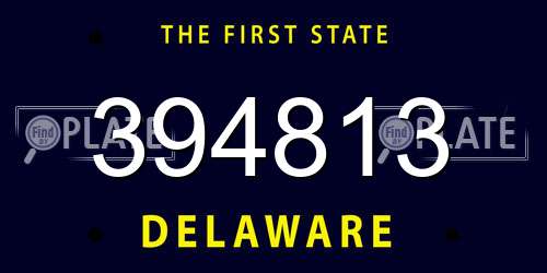 394813 Delaware License Plate