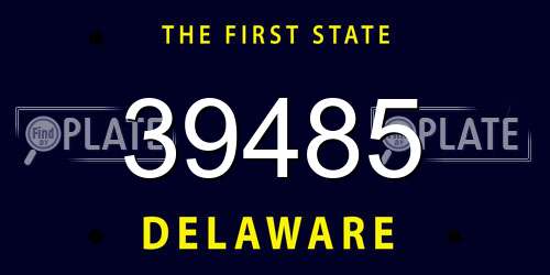 39485 Delaware License Plate