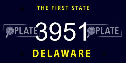 3951 Delaware License Plate
