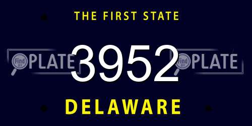 3952 Delaware License Plate