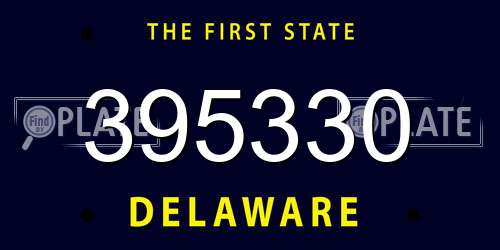 395330 Delaware License Plate