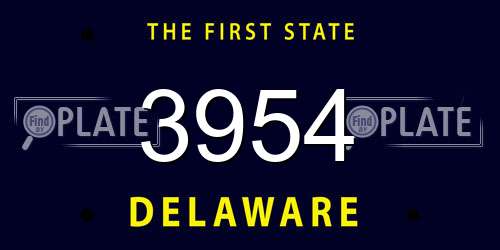 3954 Delaware License Plate