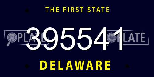 395541 Delaware License Plate