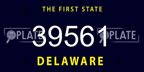 39561 Delaware License Plate