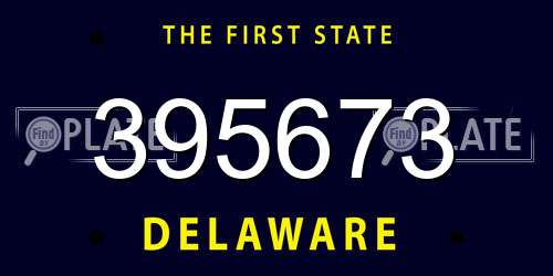 395673 Delaware License Plate