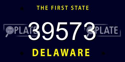 39573 Delaware License Plate