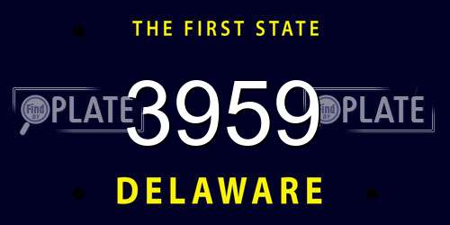 3959 Delaware License Plate
