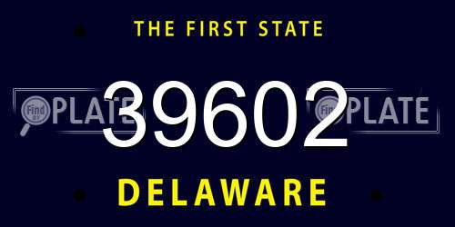 39602 Delaware License Plate